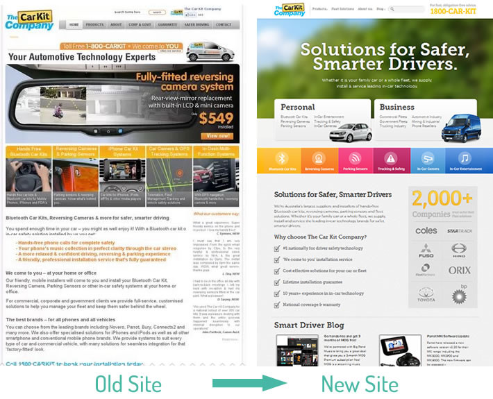 web-old-new Old site and new site