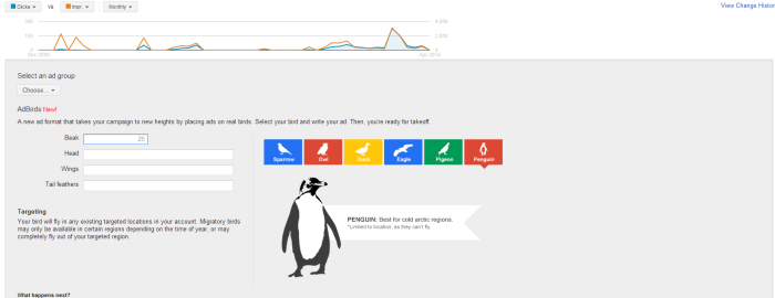 Google Adbirds April Fool prank