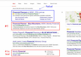 Local SEO - Blue Mountains financial planners