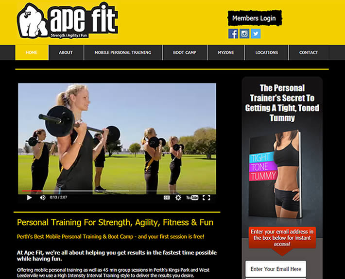 Ape Fit Perth - Personal Training website