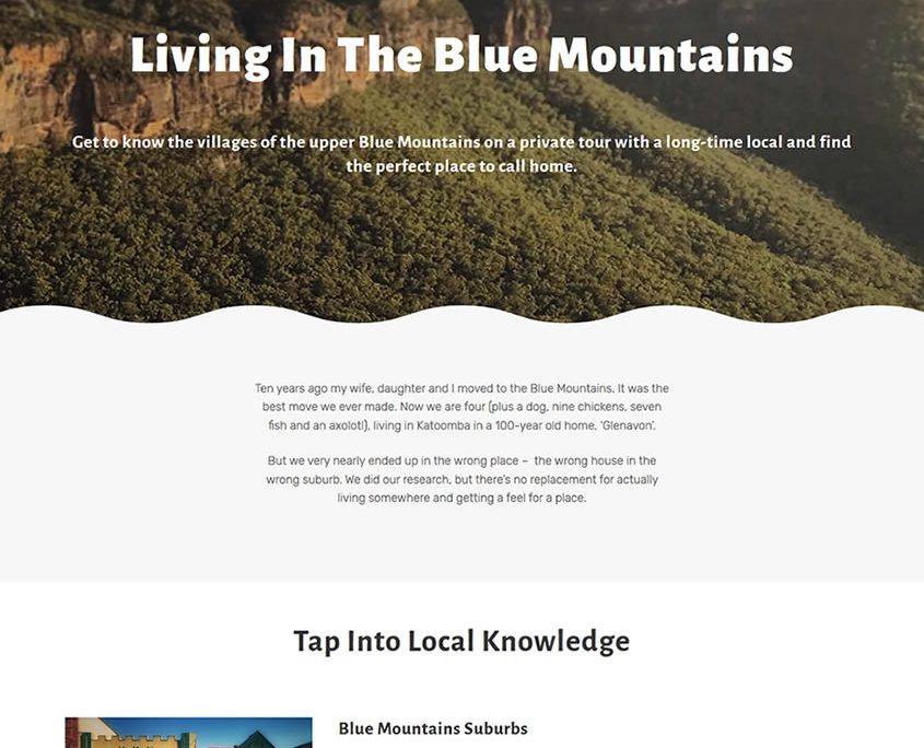 living in the blue mountains